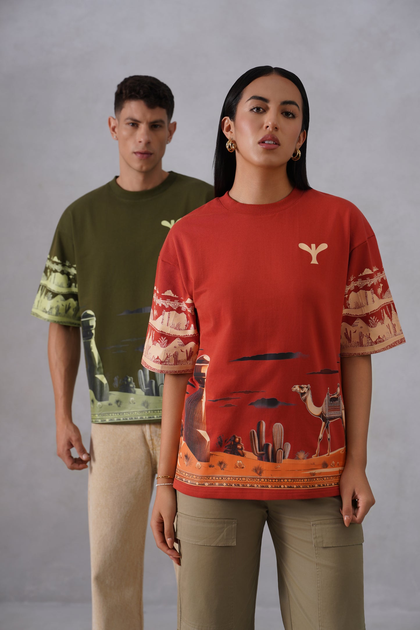 Mirage in Green | Mirage in Orange (Camel orange,olive green)