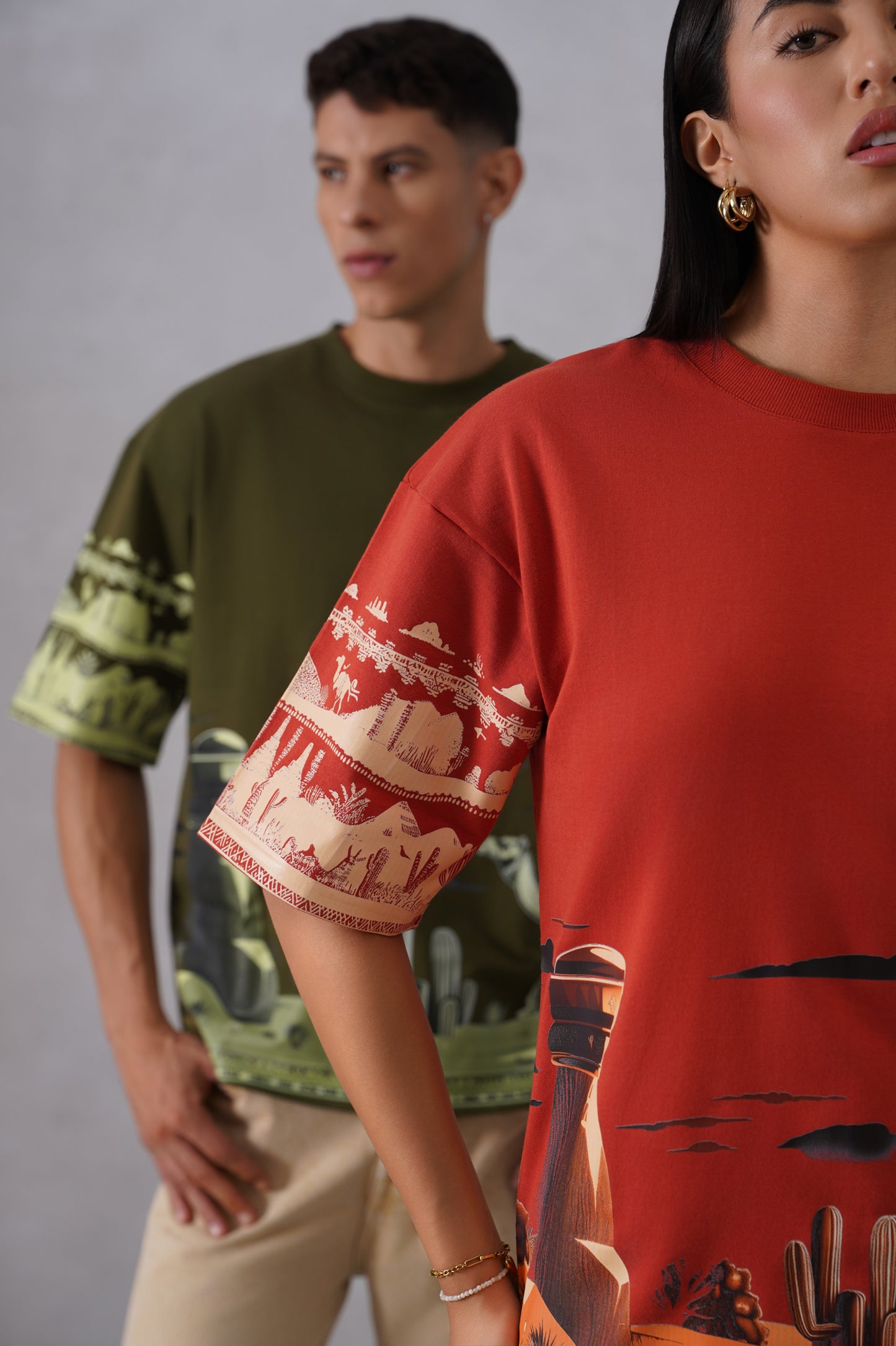 Mirage in Green | Mirage in Orange (Camel orange,olive green)