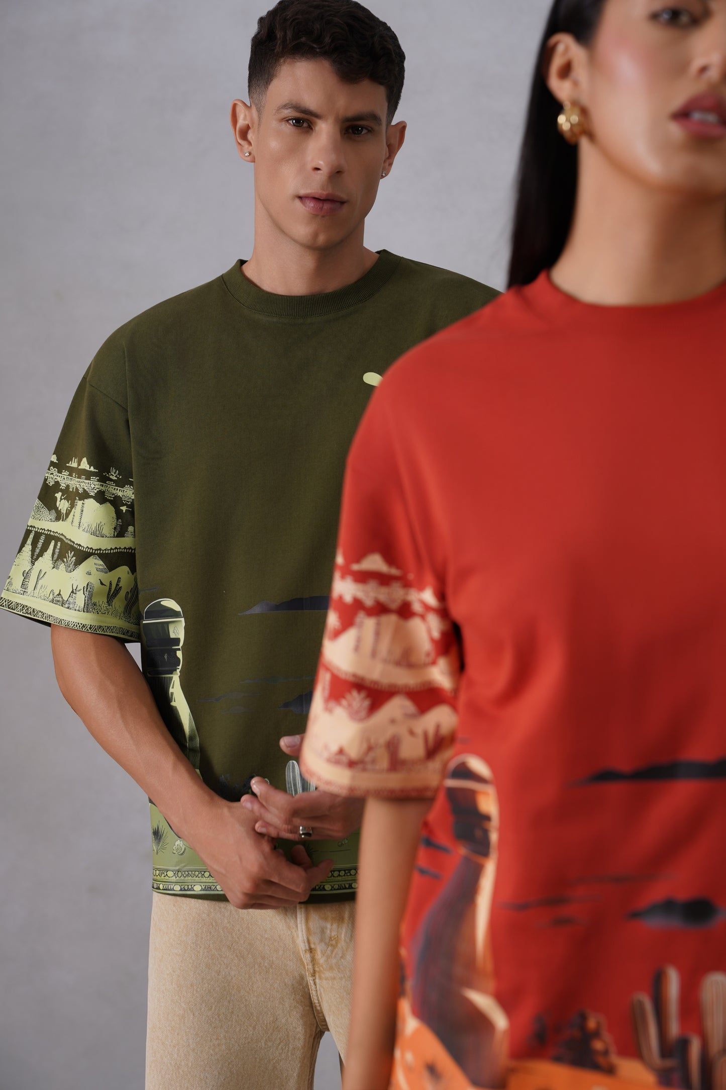 Mirage in Green | Mirage in Orange (Camel orange,olive green)